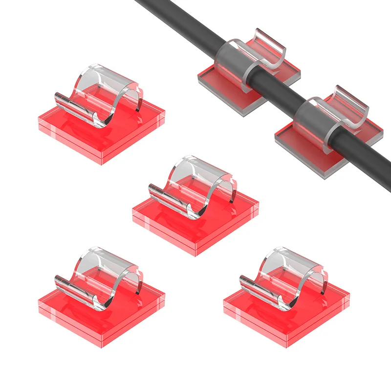 5-50Pcs Self Adhesive Cable Clips Cord Management Wire Holder Organizer Clamp Desk Tidy Cable Manager in Car Home Office Clips - Image 3