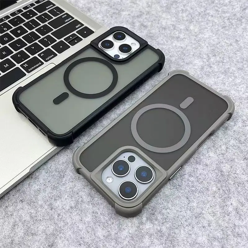 Magnetic Luxury Matte Fall Prevention Shockproof Case with Wireless Charging Compatibility