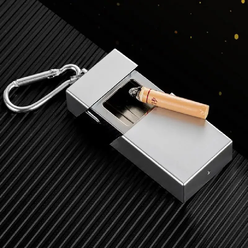 Portable Ashtray metal ashtray stainless steel ashtray cigarettes ashtray portable ashtray With Keychain Drawer Ash Holder Stainless Steel Cigarette Tray For Outdoor Car Travel Mini Ashtray Container
