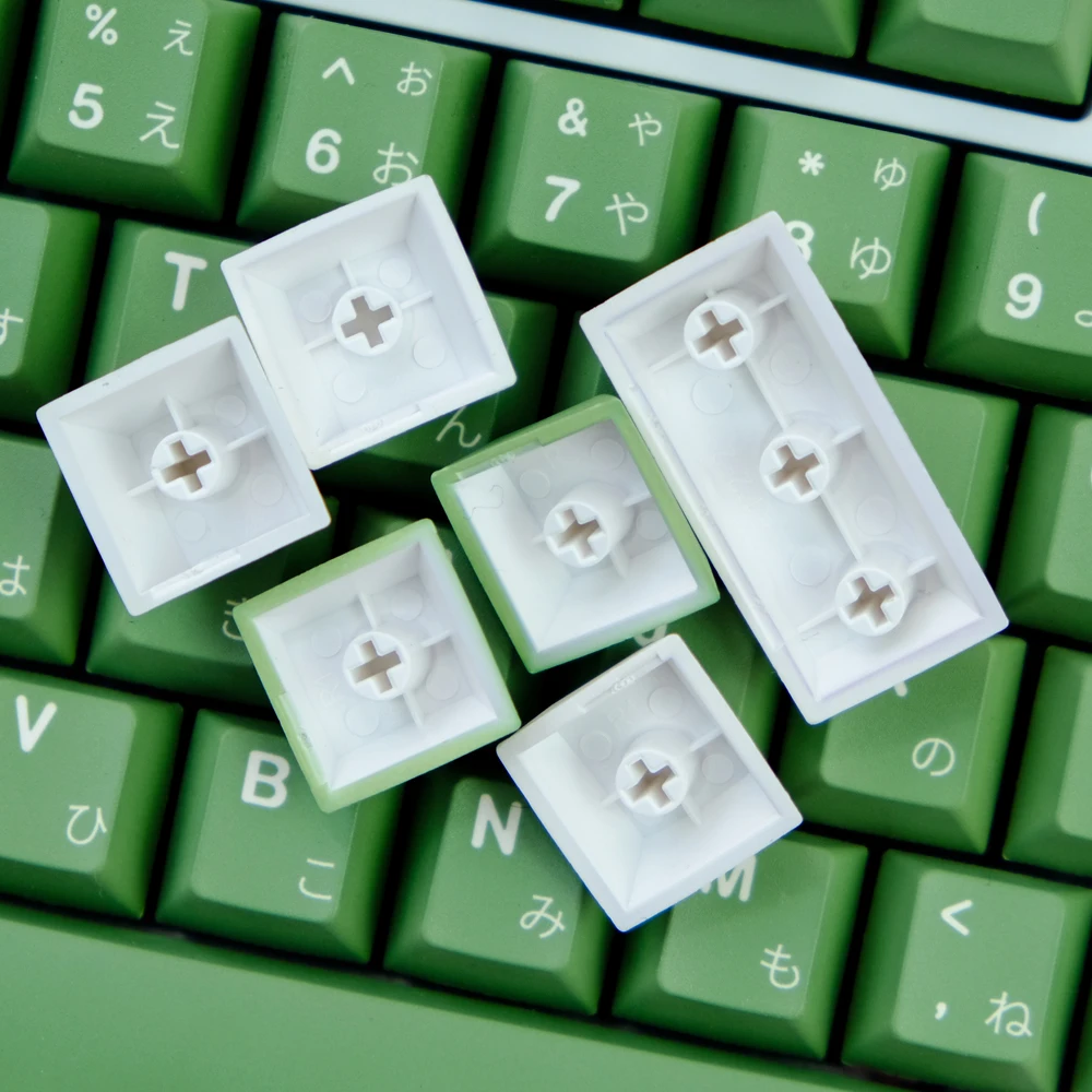Teclas Gmk Matcha Bolo Keycaps Verde Cereja Perfil Pbt Dye Sublimação Keycap para Interruptor mx Teclado Mecânico Gk61 68 75 87 129 - Imagem 3