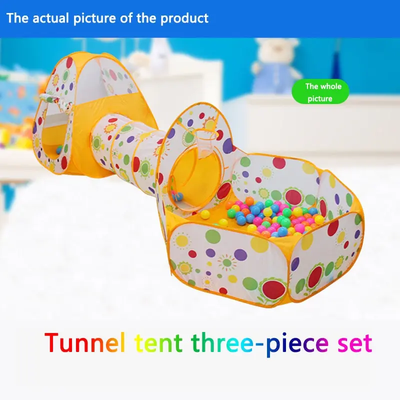 3 in 1 Baby Tent Playpen with Tunnel Children Ball Pool Large Portable Kids Tent Ball Pit Crawling Tunnel Kid Playground House