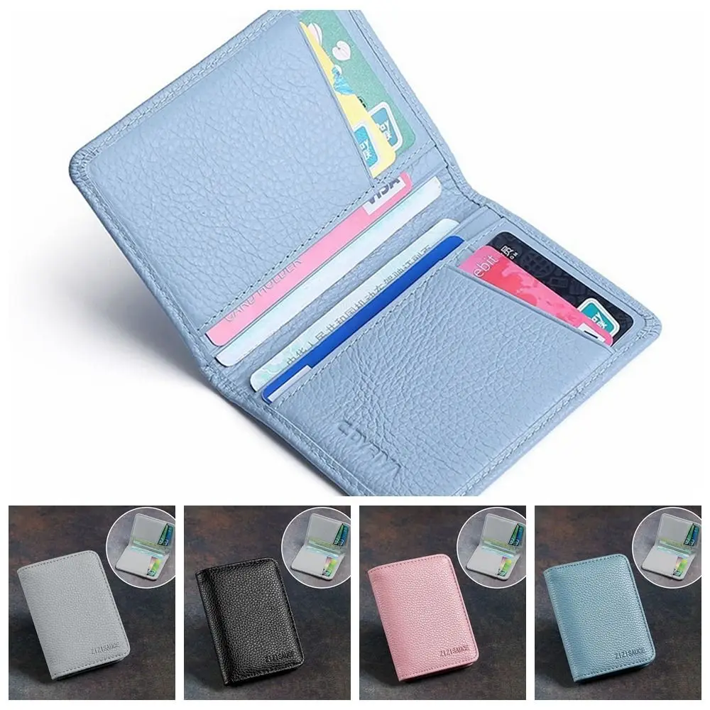 

Ultrathin Leather Card Holder Simple Pu Card Holder Change Purse Square Bank Card Storage Bag