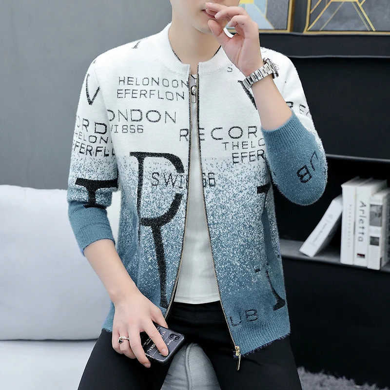 

Мужской кашемировый кардиган, вязаный кардиган на молнии, мягкая теплая кофта, Осень-зима 2022