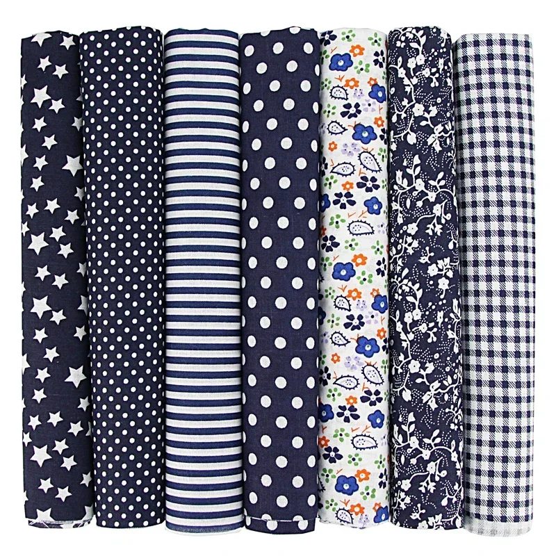 7-Piece 50x50cm Cotton Fabric Set