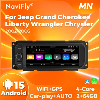 NaviFly Per Jeep Grand cherokeeLiberty Wrangler chrysler 2002-2006 Navigazione GPS per auto Lettore multimediale Car audio stereo wifi BT