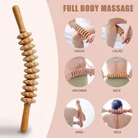 1pc 12 Rollers Handheld Wooden Massager for Trigger Point Therapy, Cellulite Reduction, and Muscle Relaxation 6