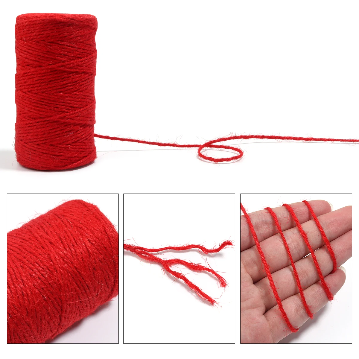 Color Jute Twine Braided Burlap Strings Hemp Cords 100M/roll For DIY Wedding Party Home Decoration Wrapping Handmade Supplies