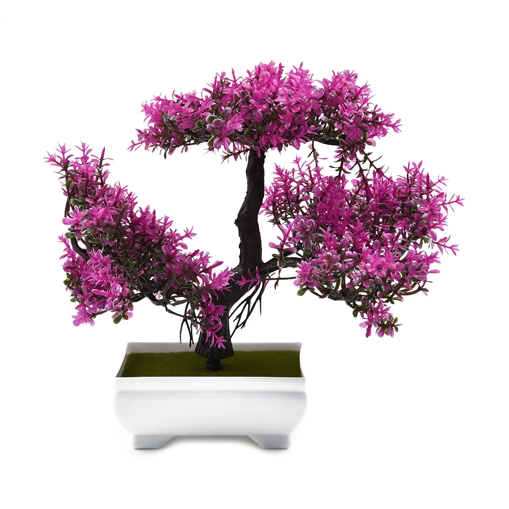 Artificial Plants Bonsai Small Tree Pot Fake Plant Flowers Potted Ornaments For Home Festival Wedding Decoration Accessories