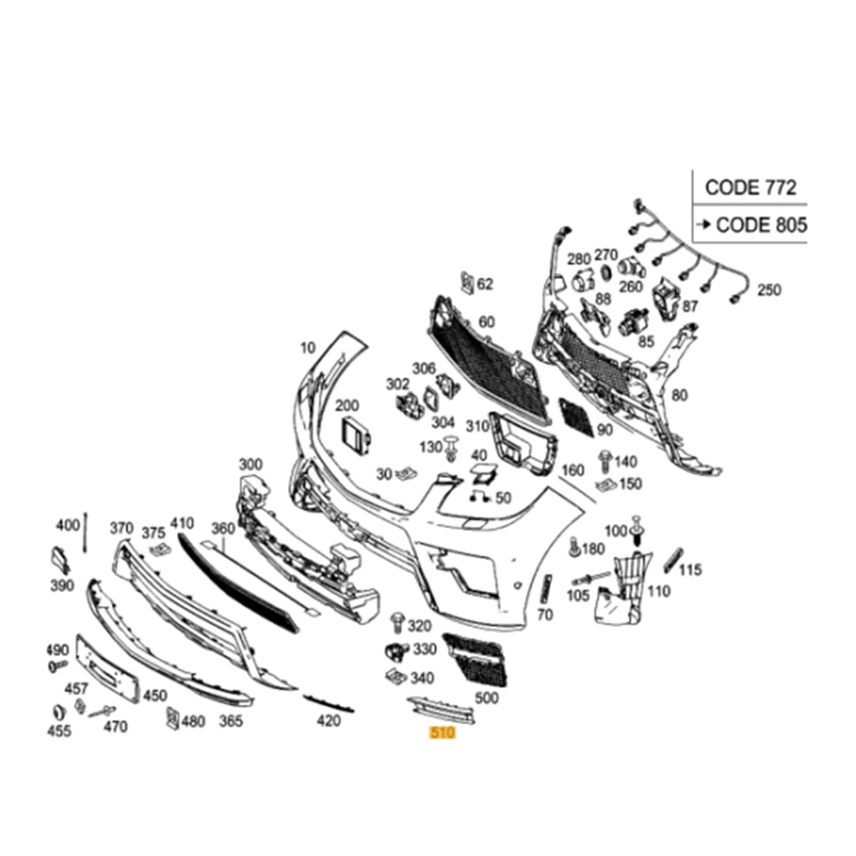 

Left Front Bumper Fog Light Trim Bezel A1668851574 for Mercedes W166 ML/GLE 63 AMG 2012-2015 DRL Lamps Chrome