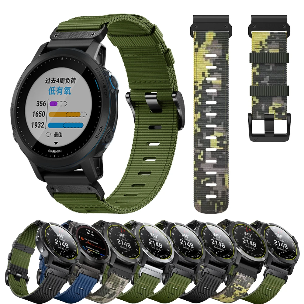 

Ремешок нейлоновый для наручных часов Garmin Fenix 7X 7 6 6X Pro 5 5X Plus/Epix Pro Gen2 51 мм 47 мм Forerunner 945