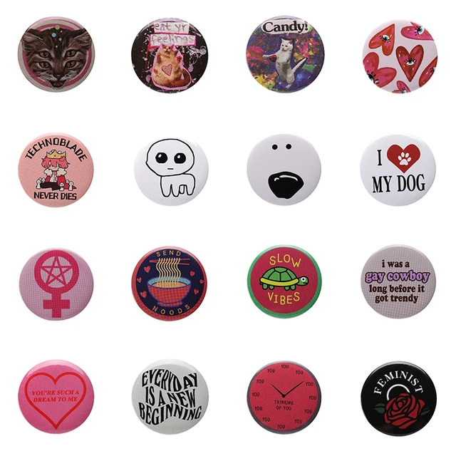 Punk Gothic Tinpate Pin Hip-Pop Rock n Roll Button Soft Brooches Backpack  Clothes Collar 44mm Badge Pin Jewelry for Music-lover - AliExpress