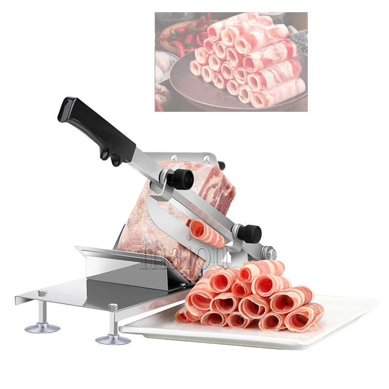 

New Manual Frozen Meat Slicer Bone Cutting Tool Stainless Steel Meat Cutter Beef Mutton Roll Food Slicer Slicing Machine For BBQ