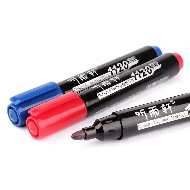 Set of Permanent Marker Pens - Fine Tip, Waterproof, Quick Drying in Assorted Colors