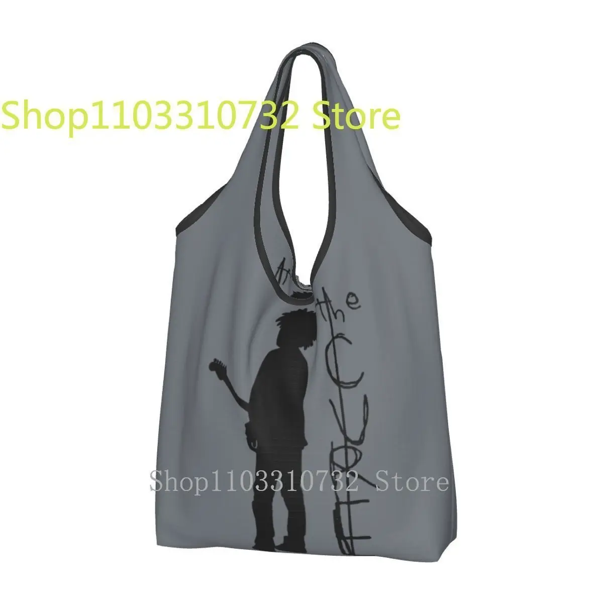 

The Cure Poster Reusable Shopping Grocery Bags Foldable 50LB Weight Capacity Heavy Duty Tote Bag Eco-Friendly Machine Washable