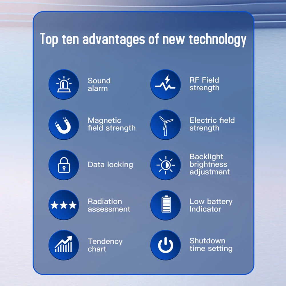 VTER2 전자기 방사선 감지기 디지털 EMF 미터 전기장 자기장 RF 방사선 테스터(홈 오피스용)