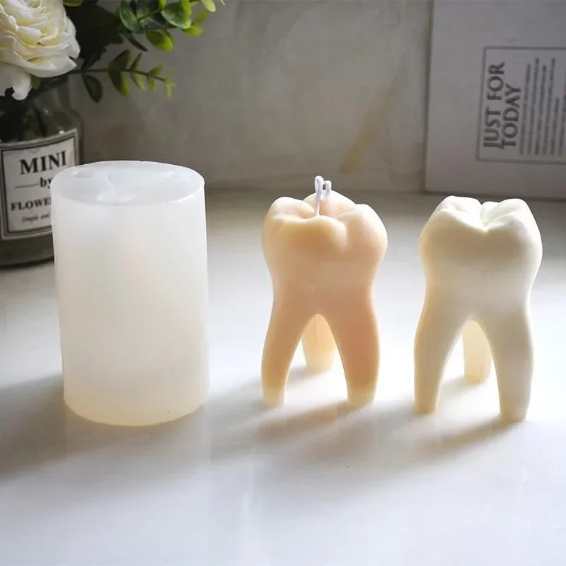 Teeth Shape Mold Creative Teeth Silicone Candle Mold Simulation Teeth Aromatherapy Gypsum Soap Baking Mould Art Party Ornament