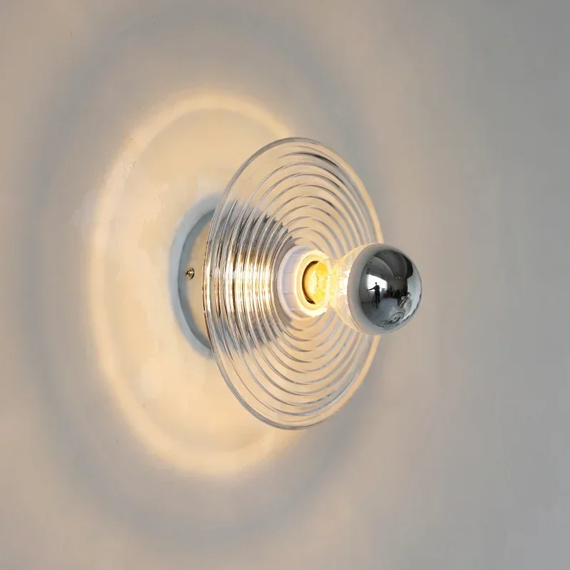 Medieval Corrugated Stained Glass Wall Sconce Designer Retro Vintage Colorful Light Aisle Porch Corridor Decorative Ceiling Lamp