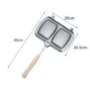 Bread Toast Maker Waffle Breakfast Press Pan Cookware with Heat Resistant Handles Sandwiches Maker for Indoors and Outdoors 6