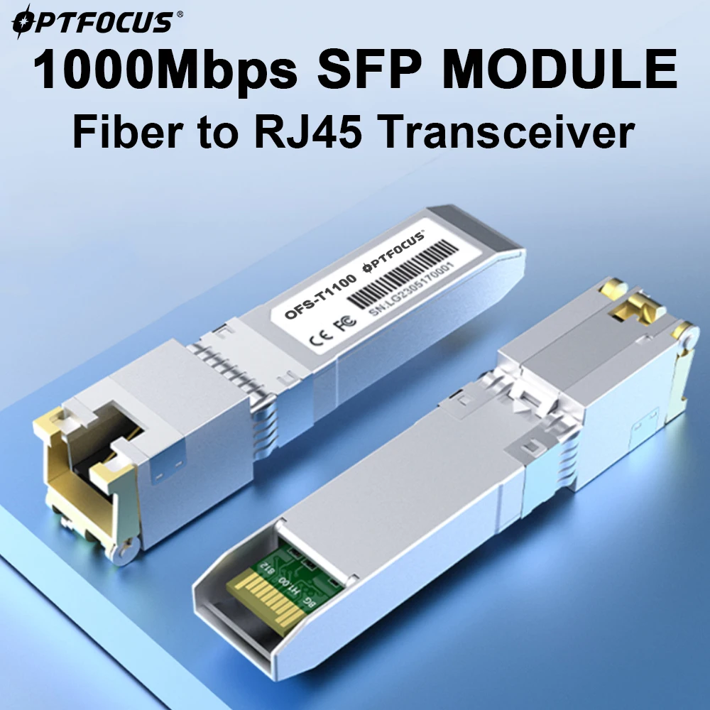 Модуль OPTFOCUS SFP + 1G, коммутатор RJ45 GBIC 100M, медный, совместимый с переключателем Ethernet Cisco Mikrotik FTTH SFP, бесплатная доставка