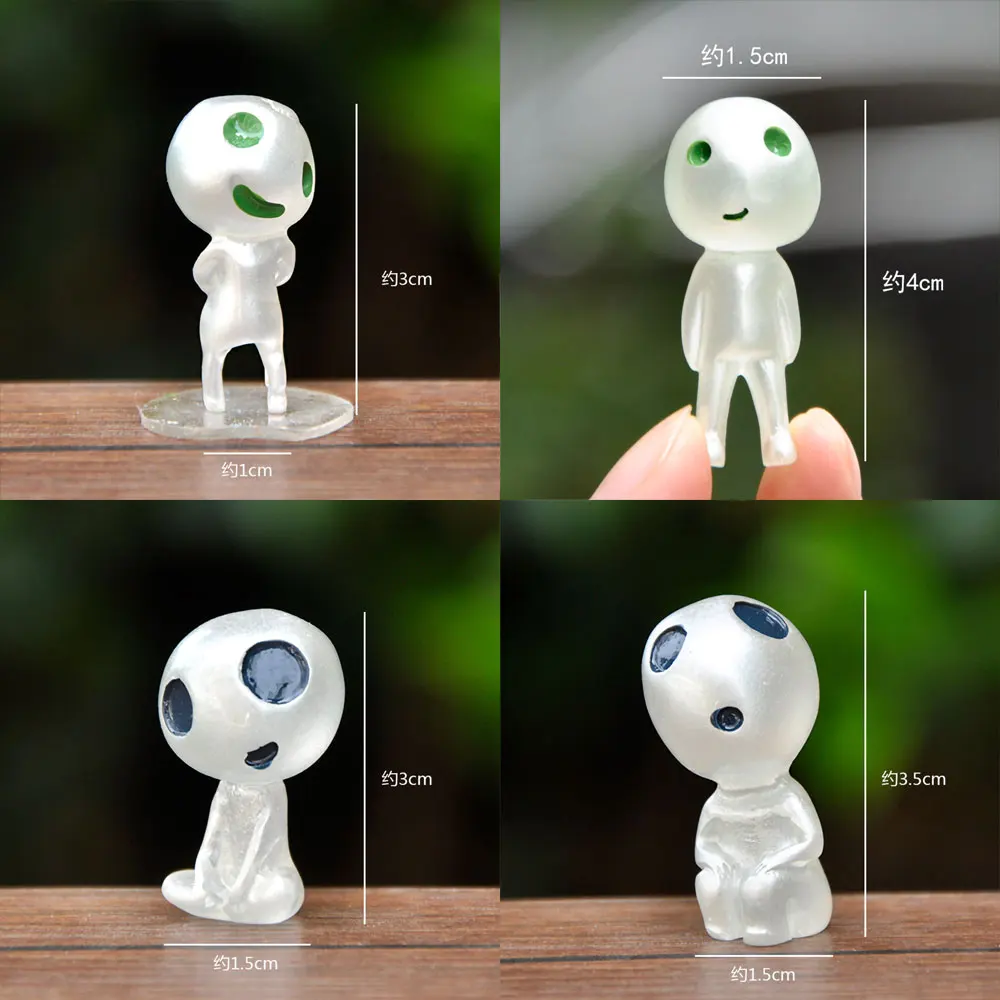 Japan5/10Pcs 엘프 나무 인형 미니어처 액션 피규어 빛나는 입상 어린이 장난감 공주 Mononoke Minifigure 컬렉션 선물