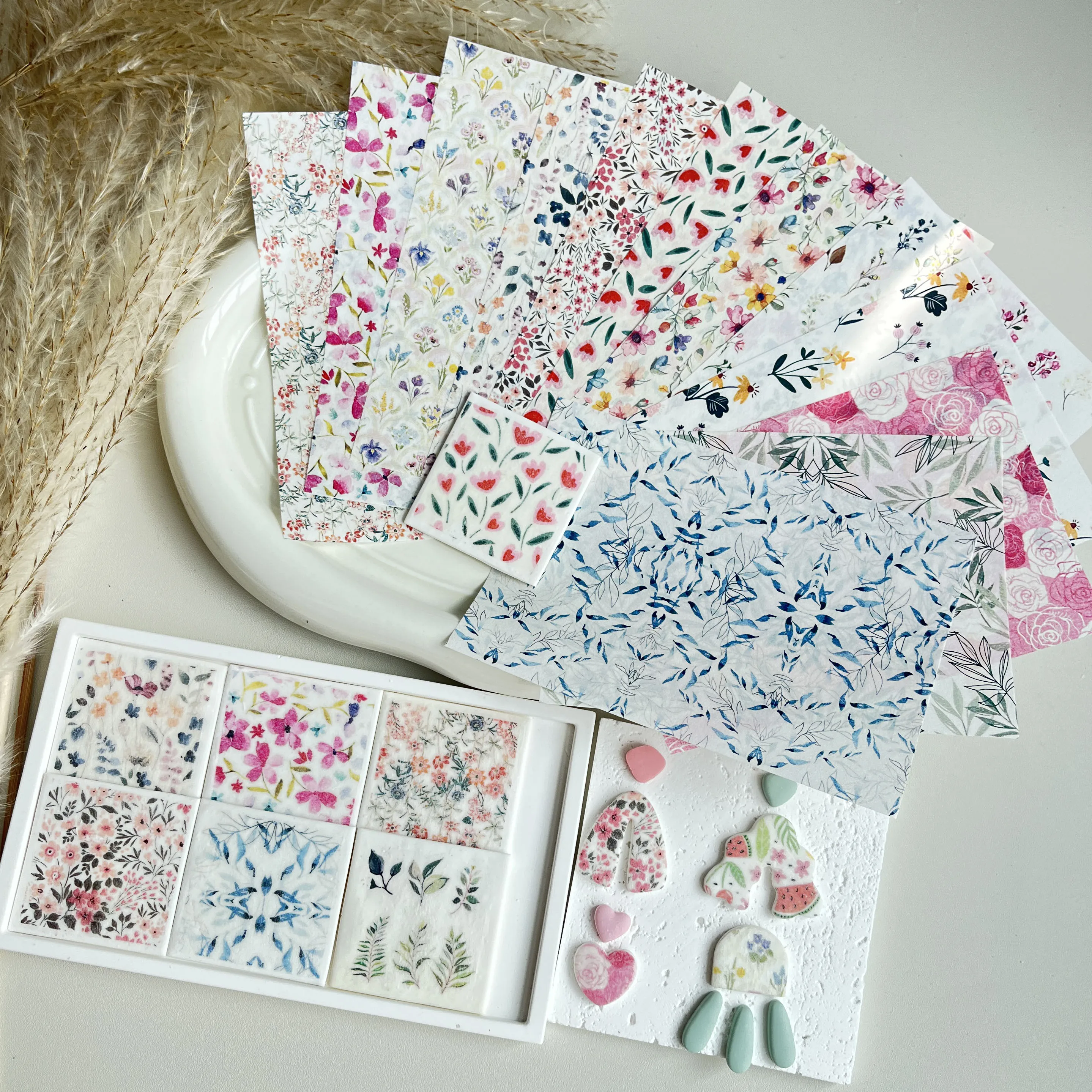 Polymer Clay Watercolor Transfer Paper Engraving Printing Modeling Decorative Paper Handmade Ceramic Craft Pottery Making Tools