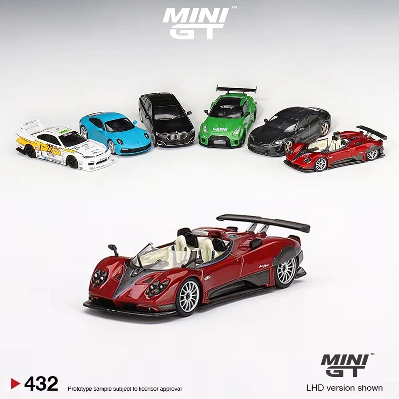 

MINI GT 1:64 Model Car Paga Zonda HP Barchetta Rosso Dubai Alloy Running Vehicle #432 LHD Red