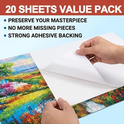 20 - Piece Puzzle Preserver Sheets with Strong Adhesive Backing - 15x21cm Each (S 20 sheets)