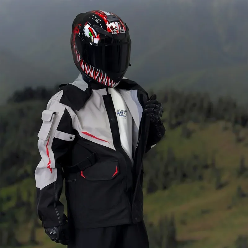 Motorcycle Raincoat Set Rain Pants Waterproof Jacket