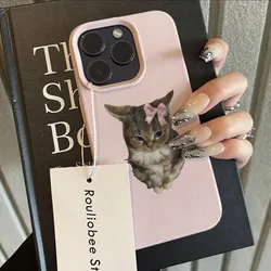 Adorable Soft Cat Pattern Phone Case Cover - Galaxy S23+ (Pink)