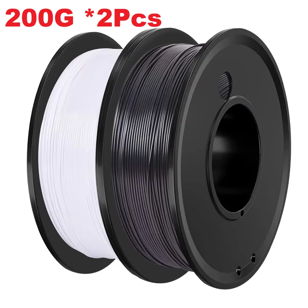 PETG 200G 3D Printer Filament Black and White 1.75mm High Quality FDM Printing Material Solid Color for 3D Printing - 2