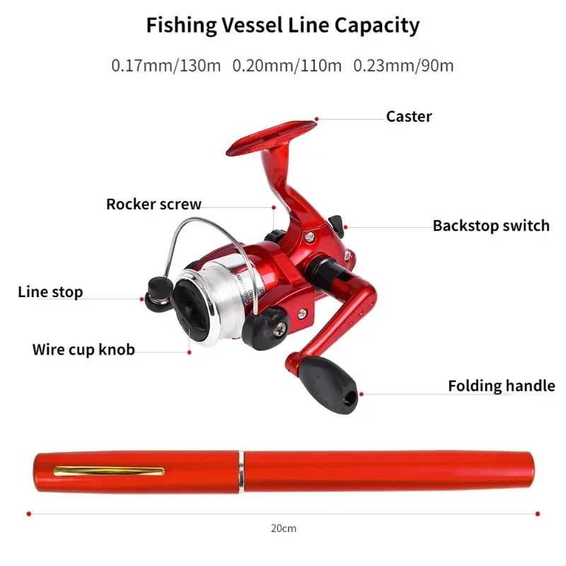 Outdoor Portable Mini Pen Fishing Rod Telescopic Pocket Fishing Rod Accessories for fishing rod
