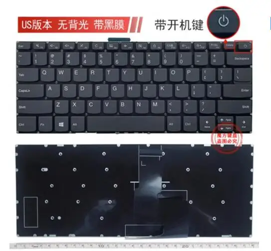 Nuovo Per Lenovo Yoga 520-14 520 -14Ikb 120S-14Iap V14-Iwl V14-Iil V14-Ikb V14-Ada V14-Are Tastiera Usa Senza Retroilluminazione (Chiave Di Alimentazi