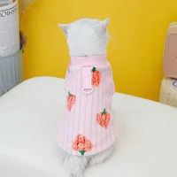Strawberry Print Cat Puppy Sweater