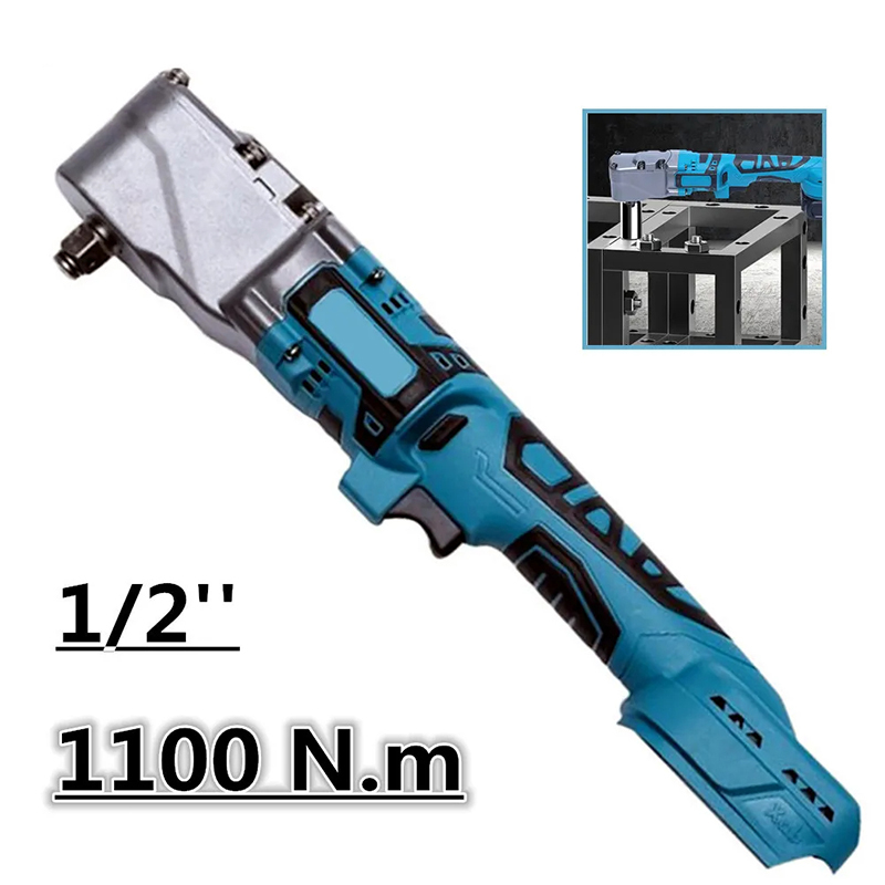 Brushless Ratchet Wrench 1100N.m Electric Cordless Driver 1/2'' Removal Screw Nut 2 Gear Car Repair Tool For Makita 18V Battery