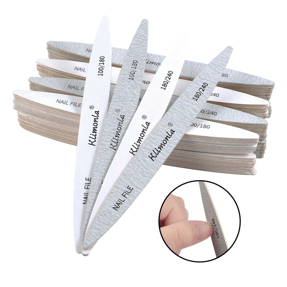 50Pcs/lot Professional Nail files 100 180 Oval Shape wooden nail tools set  180 240 Nails Sanding File Salon Accessoires| | - AliExpress