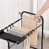 Movable Pants Storage Rack,Floor-standing Iron Trouser Hanger with 20/24 Hooks for Organizer Pants,Laundry Rack for Drying Skirt 3