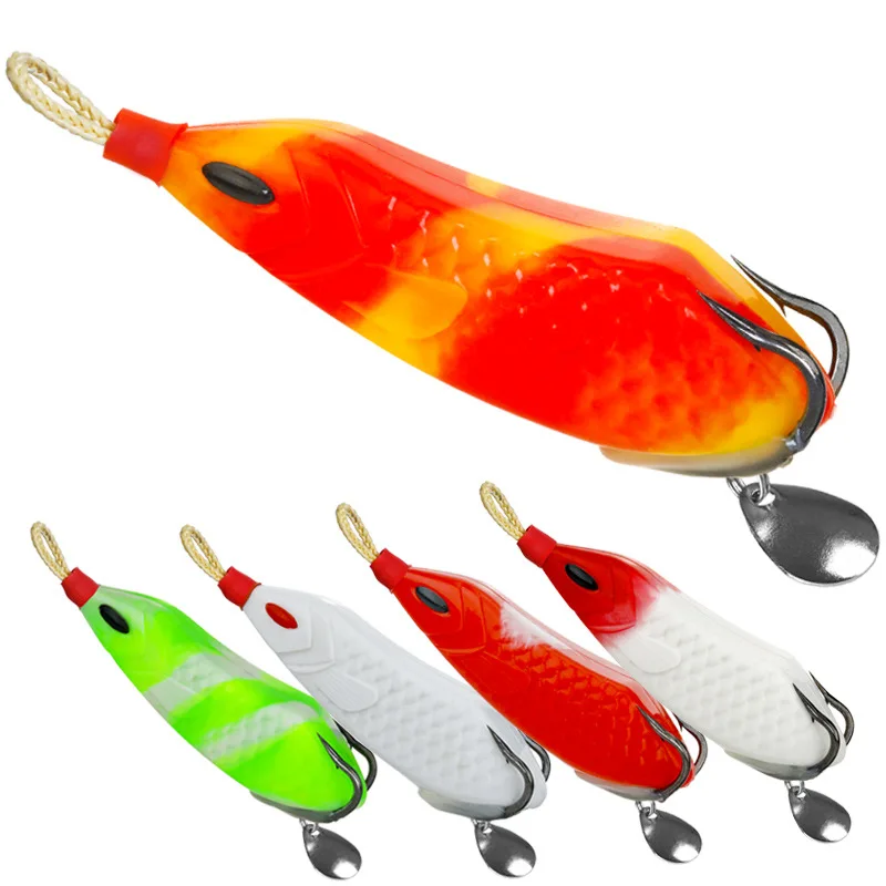 Frog Fishing Lures 10-Pack Rubber - Topwater Bait With Hooks, 6cm/2.3, Multicolor Lunker Lure Frog Topwater Fishing Baits, Lures