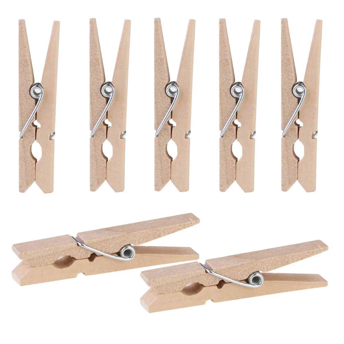 

100pcs Wooden Clips Small Clothes Wooden Push Clips for Indoor or Outdoor Clothesline