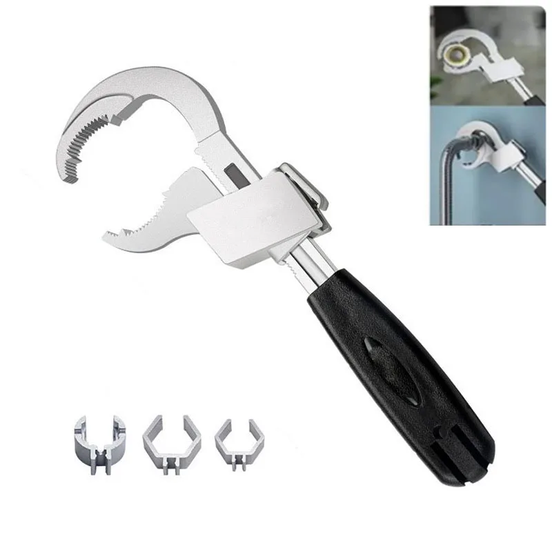 

T50 Multifunctional Bathroom Wrench Adjustable Large Opening 80mm Spanner Sink Faucet Sewer Water Pipe Plumbing Repair Tools