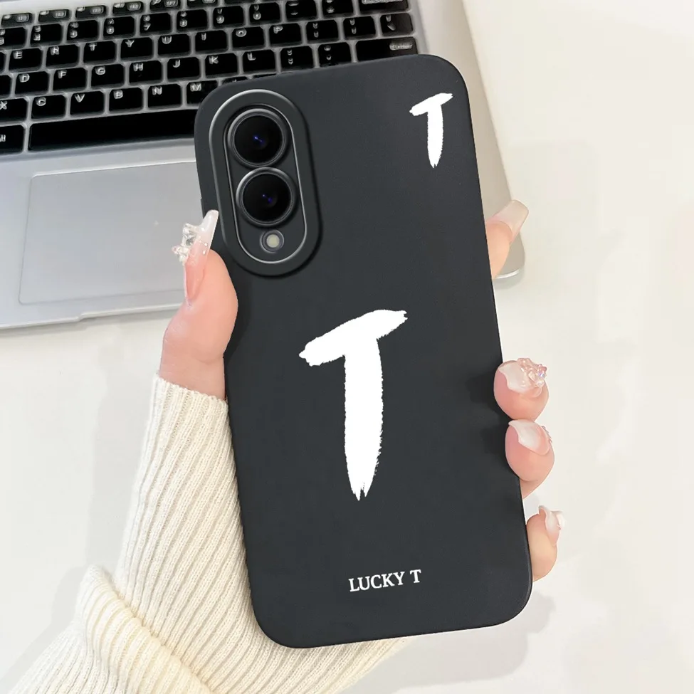 Luxury Crown & Floral Painted Silicone Phone Case - Simple Fashion Letters Design