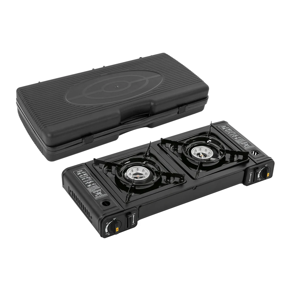 Portable Double Head Camping Gas Stove Hot Pot