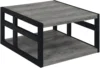 Monterey Square Coffee Table with Shelf, Weathered Gray/Black 1