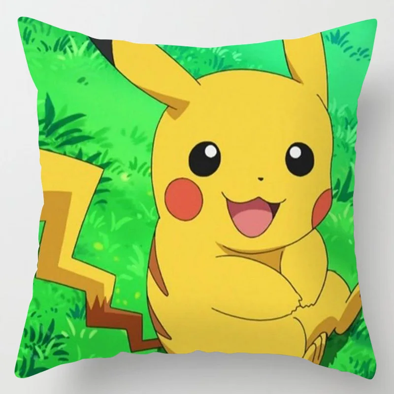 Pokemon Anime Kussensloop Anime Figuur Pikachu Squirtle Charmander Bulbasaur Sofa Auto Kussen Lumbale Kussensloop 45X45Cm Gift