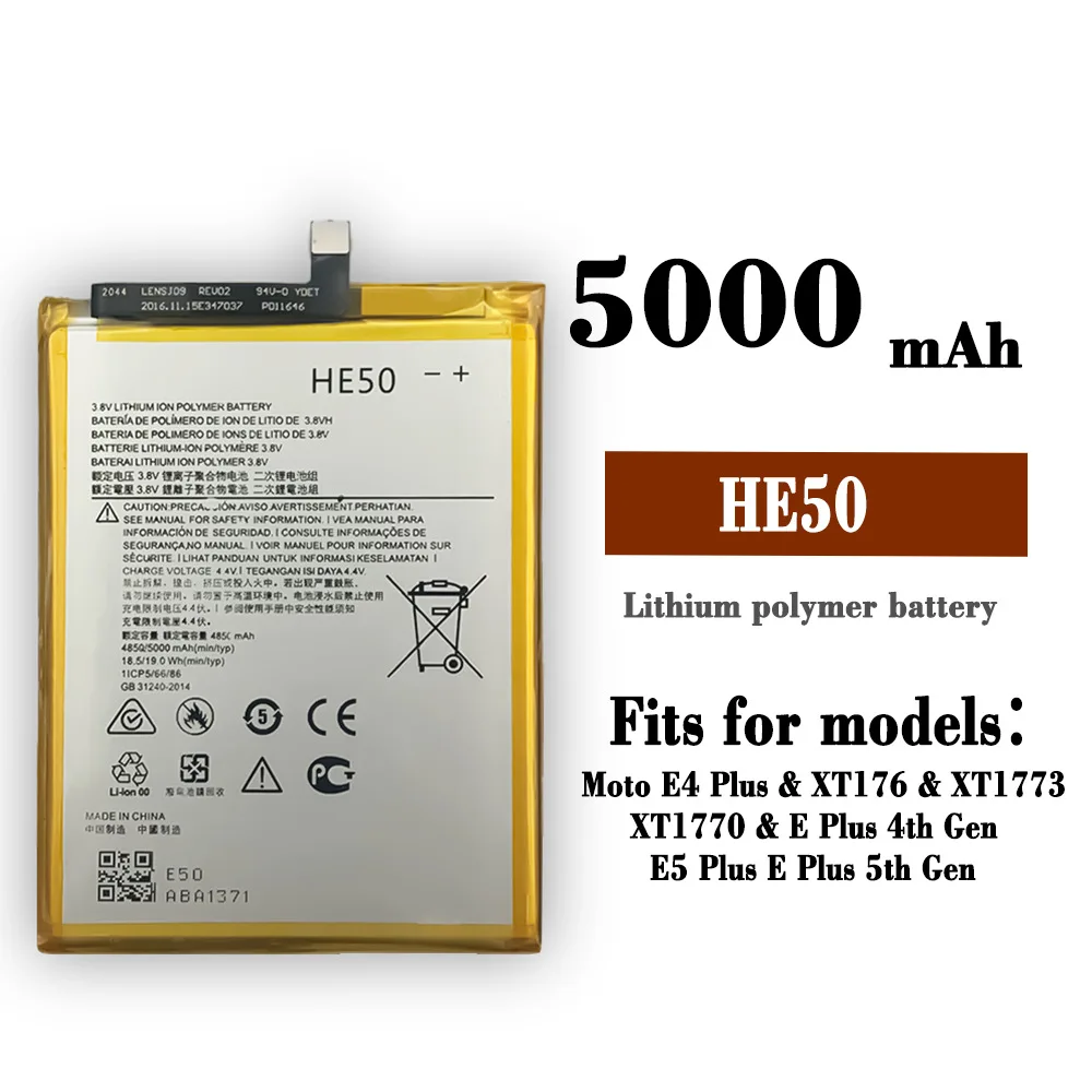 

Rechargeable battery for Motorola xt1771 MOTO E4 Plus (he50)