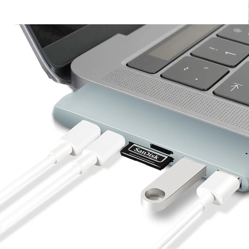 USB C Hub 6 In 1 Docking Station Adapter For MacBook Pro Air 2016 2017 2018 2019 2020 2022 13 15 Inch_voghion.com