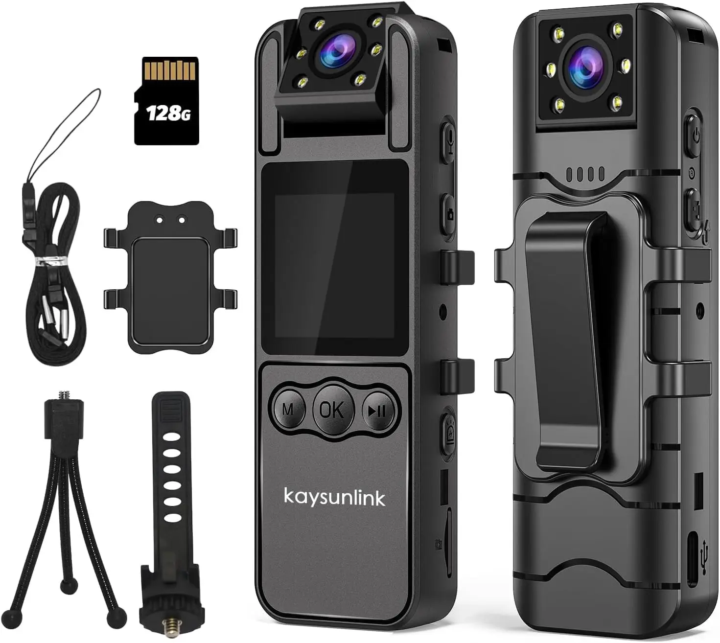 【Upgraded】1.4&rdquo; Screen Body Camera Pro with Audio and Auto Video Night Vision 1080P FHD Mini Police Wearable Body Worn Cam Portab