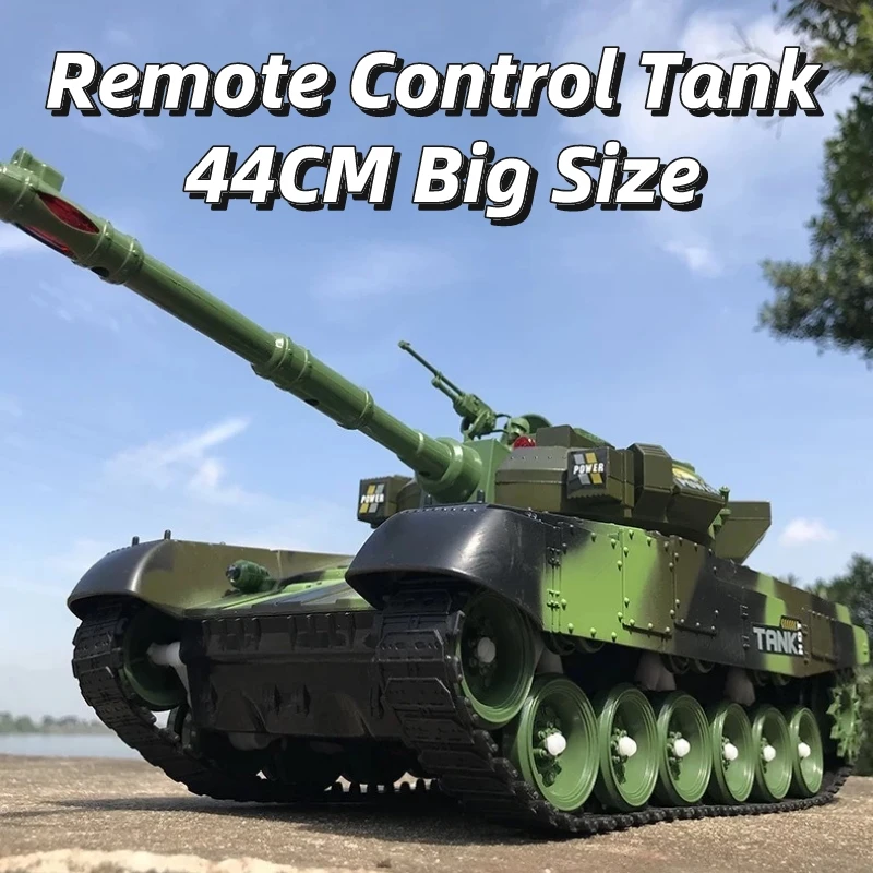 

44CM RC Tank Kids Toy Remote Control War Tank Model 2.4G Large Size Military Vehicles Battle Fight Launch Off-Road Crawler