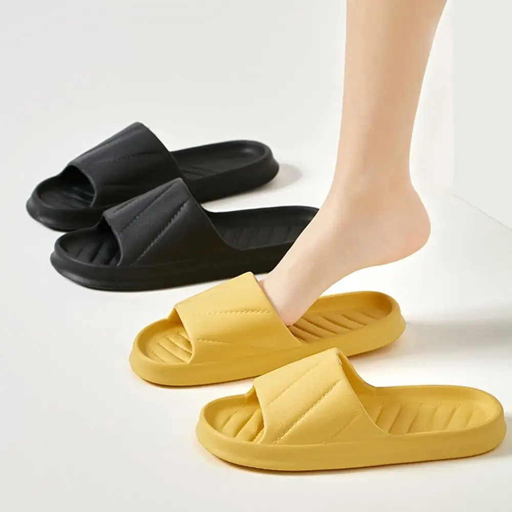 EVA Women's Slippers New Non-slip Stripe Decoration Bathroom Slippers Cute Soft Casual Shoes Outdoor Walking 2