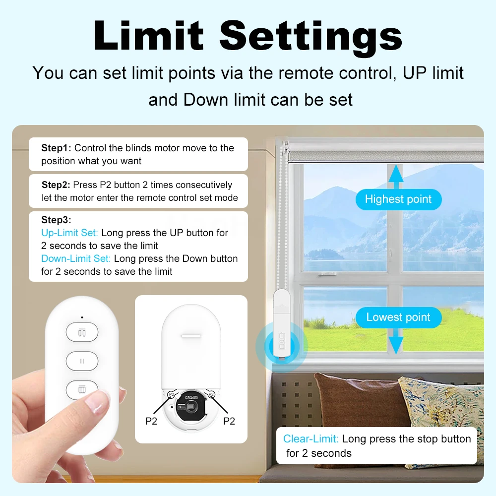 Matter Smart Electric Rolloer Blinds Motor HomeKit Blinds Motorized Motor Blinds Pull Bead Curtain Motor Siri Voice Control