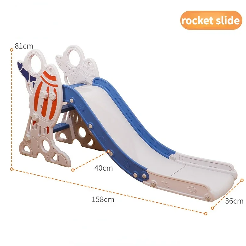 Multifunctional Foldable Slide Rocket Model Indoor Large Playground Toy Baby Home Small Slide Children's Playground